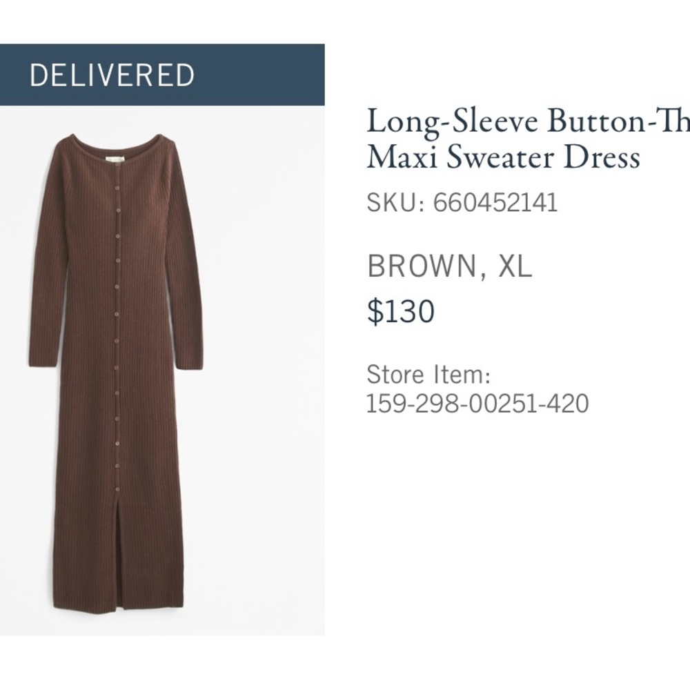 Brown Maxi Sweater Dress
